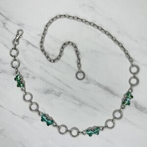 Silver Chain Belt Glitter Butterfly Y2K Size Extra Small (XS) Small (S) ✨